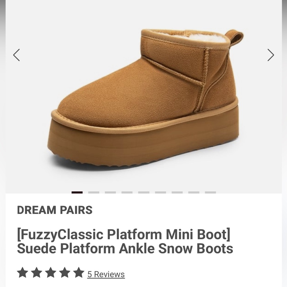 Dream Pairs FuzzyClassic Tan Platform Boots